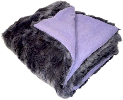 XL Shearling Throw Dusky Plum & Purple Cashmere Lining