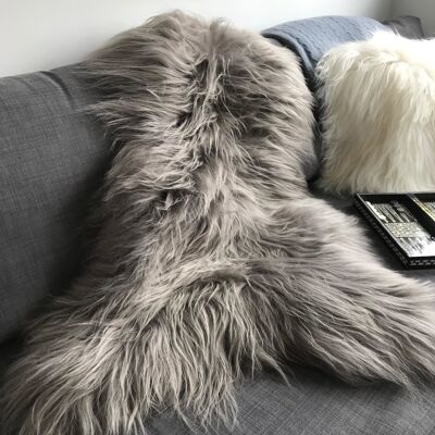 Icelandic Sheepskin Rug Warm Grey Sheepskin Throw - L