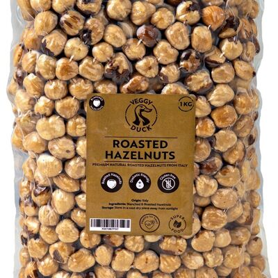 Nocciole Tostate al Naturale Italiane (1Kg) - Qualité Premium | non salato | sbiancato | Senza OGM