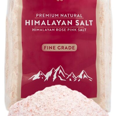 Vendita rosa dell'Himalaya puro 1Kg (grado fine) - Non raffinato | naturale | Senza OGM | Adatto ai vegani