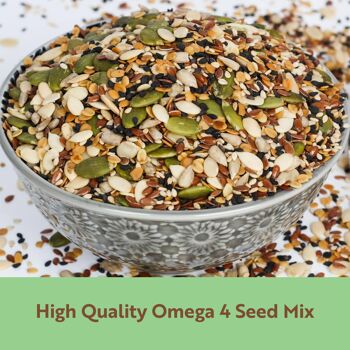 Mix di semi naturali Omega 4 (1Kg) - Qualità Premium | Quattro semi | sgusciato | Senza OGM 3