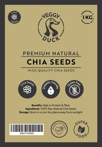 Semi di Chia naturali (1Kg) - Crudi | Prime de qualité | Senza OGM 2