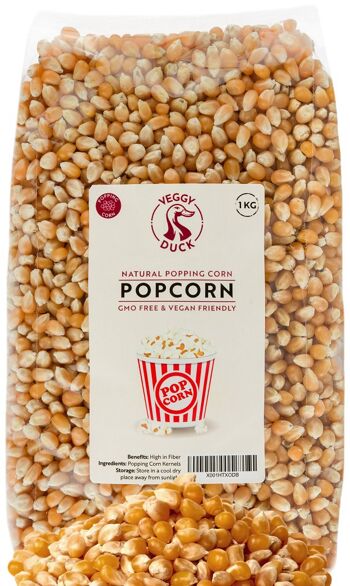 Chicchi di Mais Popping (1Kg) - Semi di Popcorn Confezione X-Large 1Kg - Mais Italiano 1