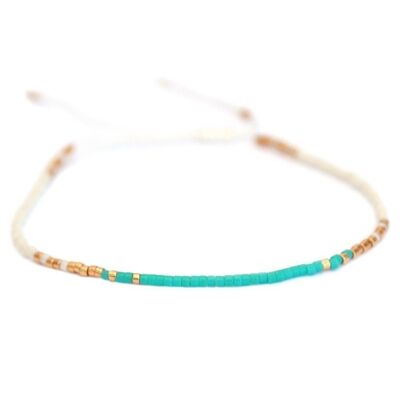 Bracelet miyuki blanc turquoise