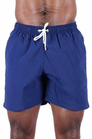 Short de bain séchage rapide unie marine 1