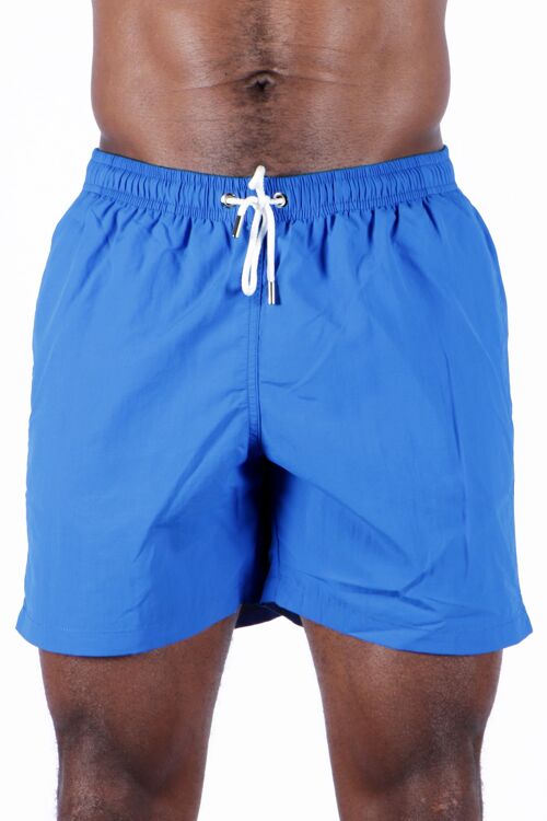 Short de bain séchage rapide unie bleu