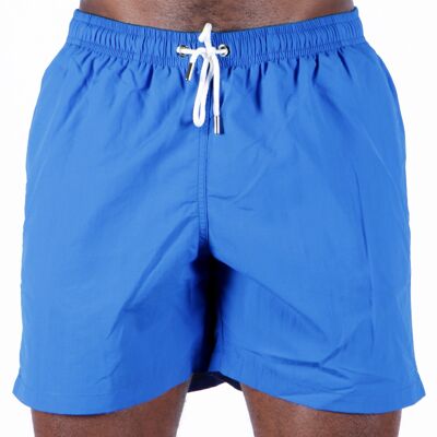 Plain blue quick-drying swim shorts