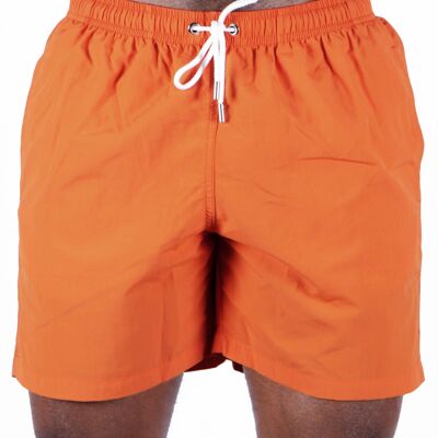 Shorts de baño naranja liso de secado rápido
