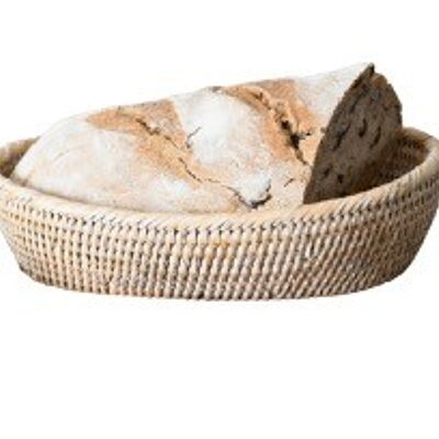 Small banon basket white ceruse rattan