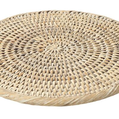 Saturn trivet in white limed rattan