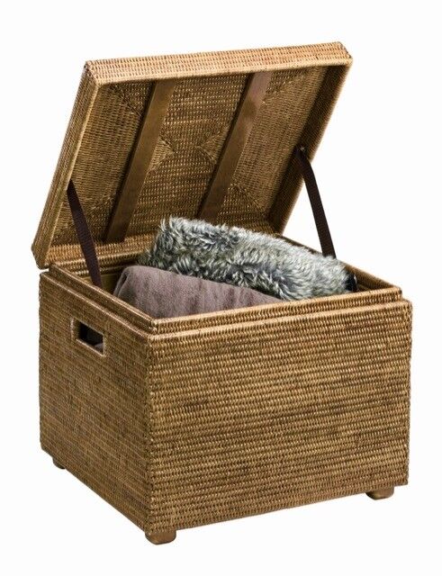 Rattan chest, honey Sloop wood reinforcements