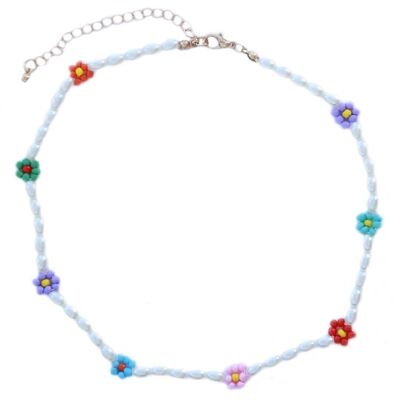 Choker-Perlen-Regenbogen-Gänseblümchen