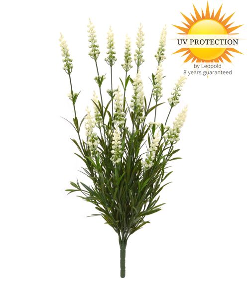 Artificial white Lavender 50 cm UV