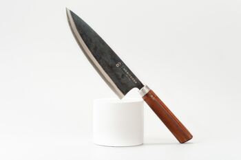 Couteau utilitaire, lame tranchante en acier au carbone, couteau utilitaire avec élégant manche ovale en bois de fer, fait à la main au Vietnam 20 cm 1