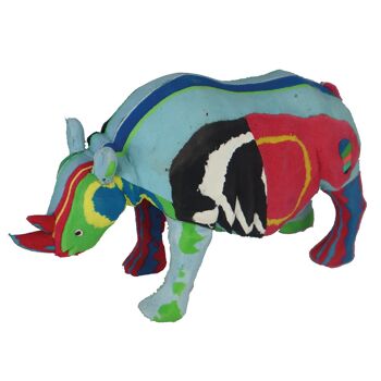 Figurine animale upcyclée Rhino M en tongs