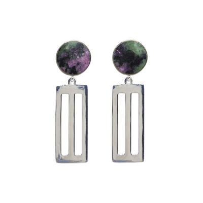 Boucles d'oreilles Upward - Argent 925 - Rubis Zoisite