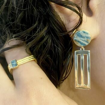 Boucles d'oreilles Upward - Argent 925 - Lapis lazuli 3