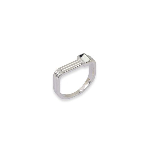 Bague Downward - Argent 925 - Jaspe Zebre