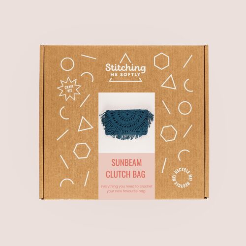 Sunbeam Crochet Clutch Bag - Petrol Blue