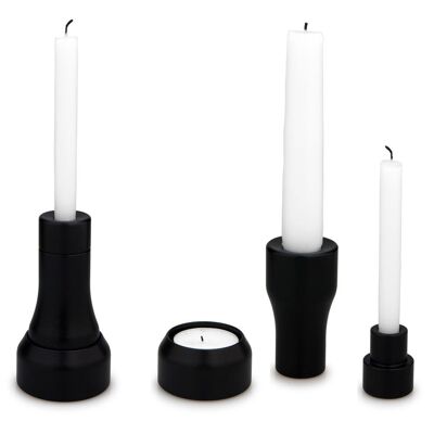 TRIO 3-in-1 candlestick - Black