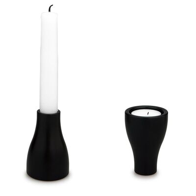 AROUND 2-in-1 candlestick - high - black