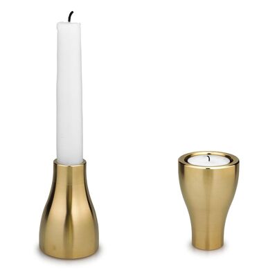 AROUND 2-in-1 candlestick - high - brass