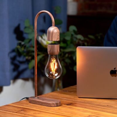 Evaro Lightbulb Lamp - Walnut