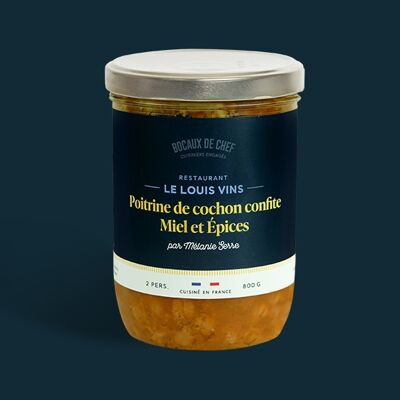 Petto di maiale confit con miele e spezie