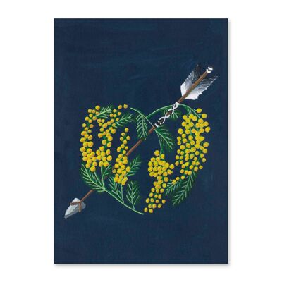 Cartolina cuore mimosa