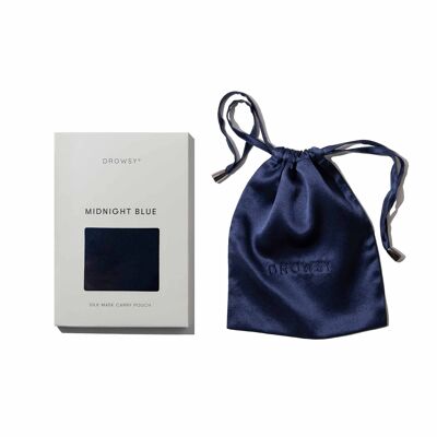 Midnight Blue Silk Carry Pouch