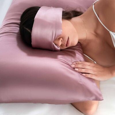 La funda de almohada de seda de mora - rosa damasco - (Queen)