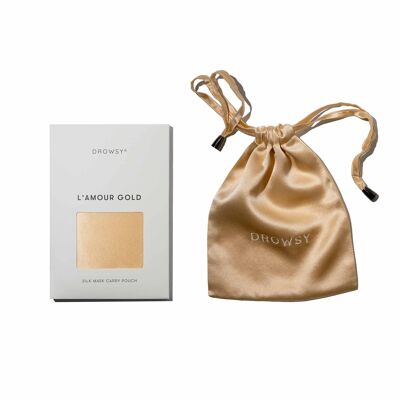 L'Amour Gold Silk Carry Pouch
