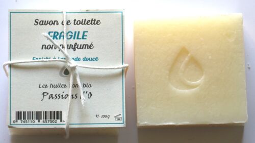 Savon artisanal FRAGILE - Non parfumé (Amande douce)