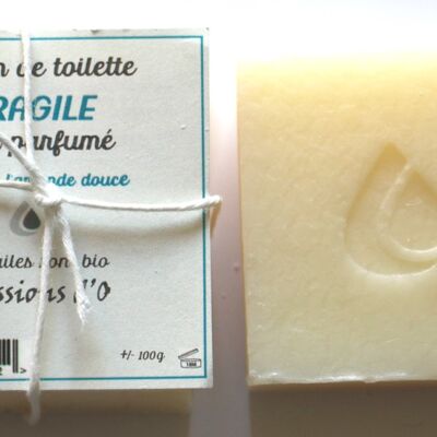 Savon artisanal FRAGILE - Non parfumé (Amande douce)