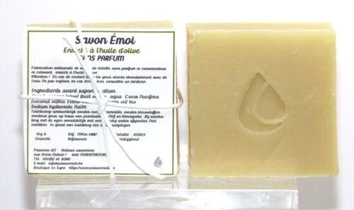 Savon artisanal EMOI - Non parfumé (Olive)