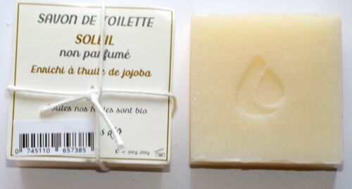 Savon artisanal SOLEIL - Non parfumé(Jojoba)