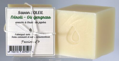 Savon artisanal SOLEIL - Fleur d'oranger/Ginger Grass (Jojoba)*+/- 200g