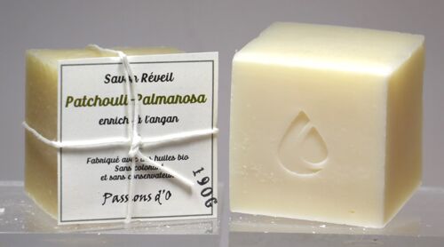 Savon artisanal REVEIL - Patchouli-Palmarosa (Argan)* +/- 200g
