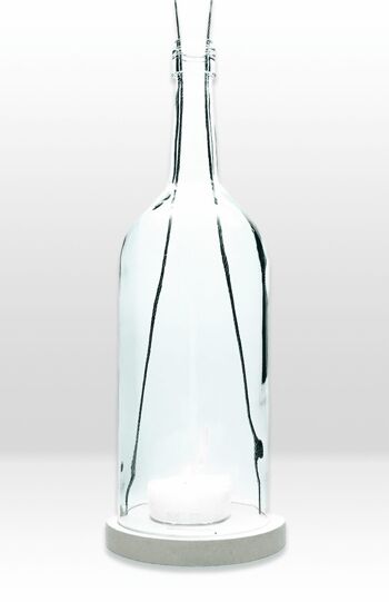 lanterne suspendue Bordeaux 1,5l à vis 30h gris béton - transparent