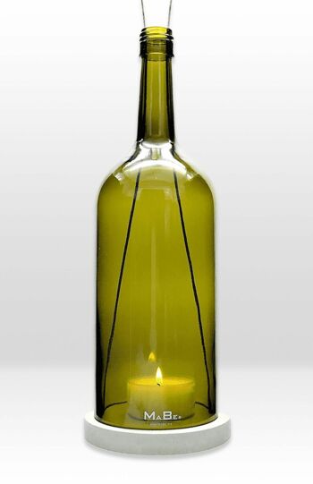 lanterne suspendue Bordeaux 1,5l à vis 30h gris béton - olive