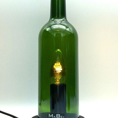 Lámpara de mesa + WINDLIGHT 2in1 Bordeaux 0.7l corcho 26h - verde