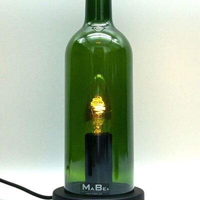 Lámpara de mesa + WINDLIGHT 2in1 Bordeaux 0.7l corcho 26h - verde