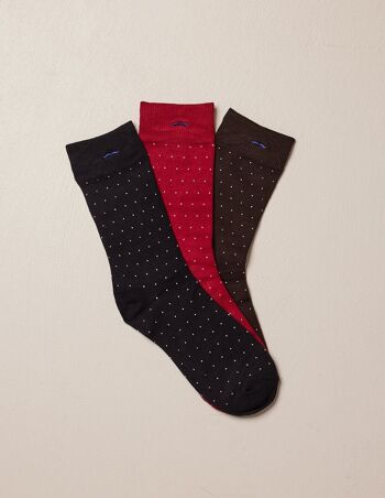 Pack de 3 Chaussettes - Bleu, rouge et marron 2