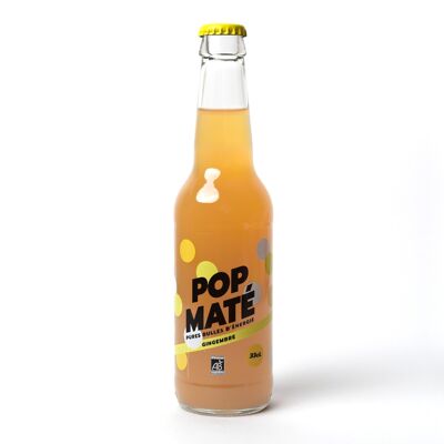 POP Maté ginger, natural energizing craft soda