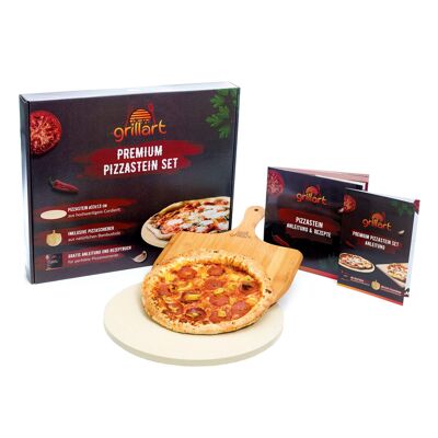 Pierre à pizza premium - en set - ronde
