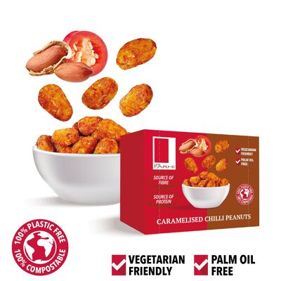Caramelised Chilli Roasted Peanuts in Snack Boxes