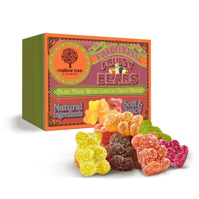 Assortiment végétalien de bonbons à la gelée de fruits dans des boîtes à collation