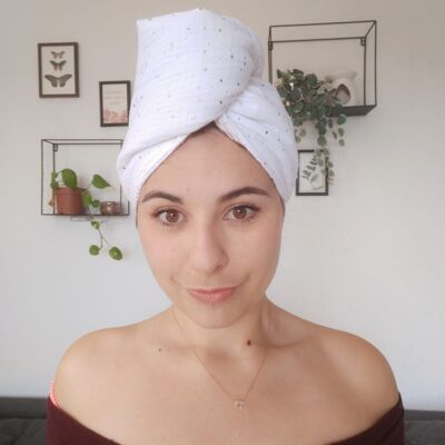 Toalla de pelo blanca / Turbante de pelo