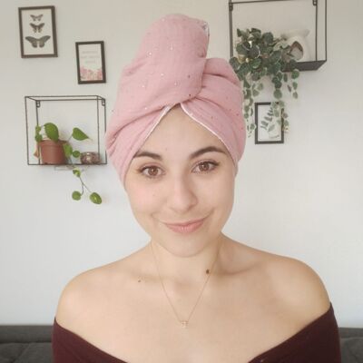 Asciugamano per capelli rosa / turbante per capelli