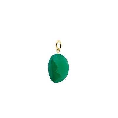 14K Gold Green Agate Pendant